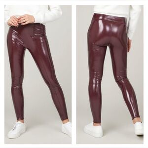 Spanx Faux Patent Leather Leggings Ruby BNWT Small Petite